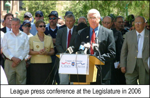 League press conference at the Legislature in 2006.